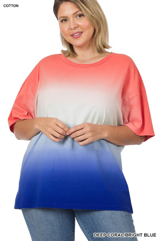 Dip Dye Round Neck Top - Debs on 5th