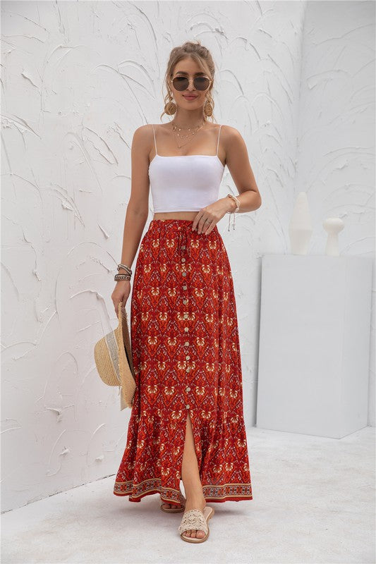 Printed Maxi Skirt