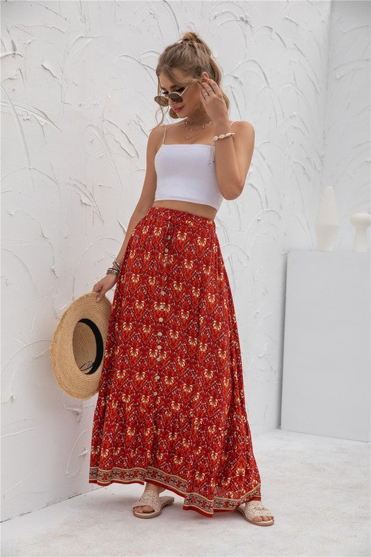 Printed Maxi Skirt