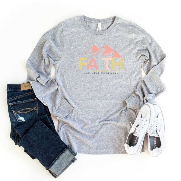 Bright Faith Can Move Mountains Long Sleeve  Tee