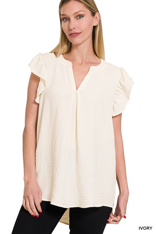 Airflow Ruffled Sleeve Top - Debs on 5th