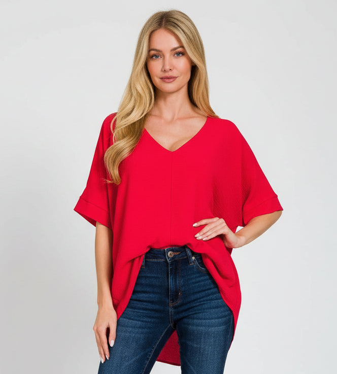 Airflow V-neck Dolman Short Sleeve Top