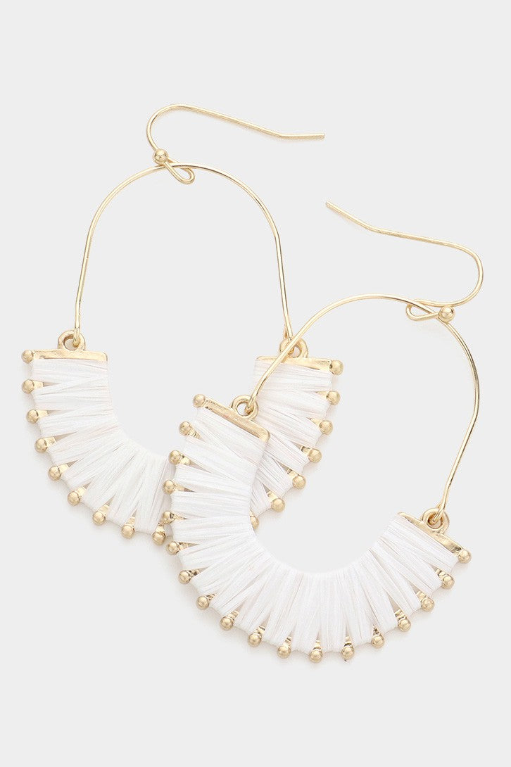 Raffia Wrapped Dangle Earrings