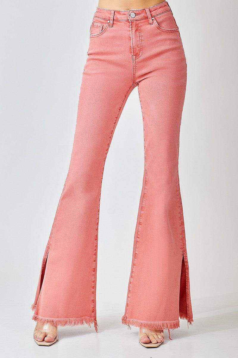 High Rise Side Slit Flare Pants - Debs on 5th