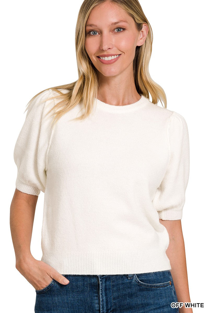 Mélange Short Sleeve Sweater