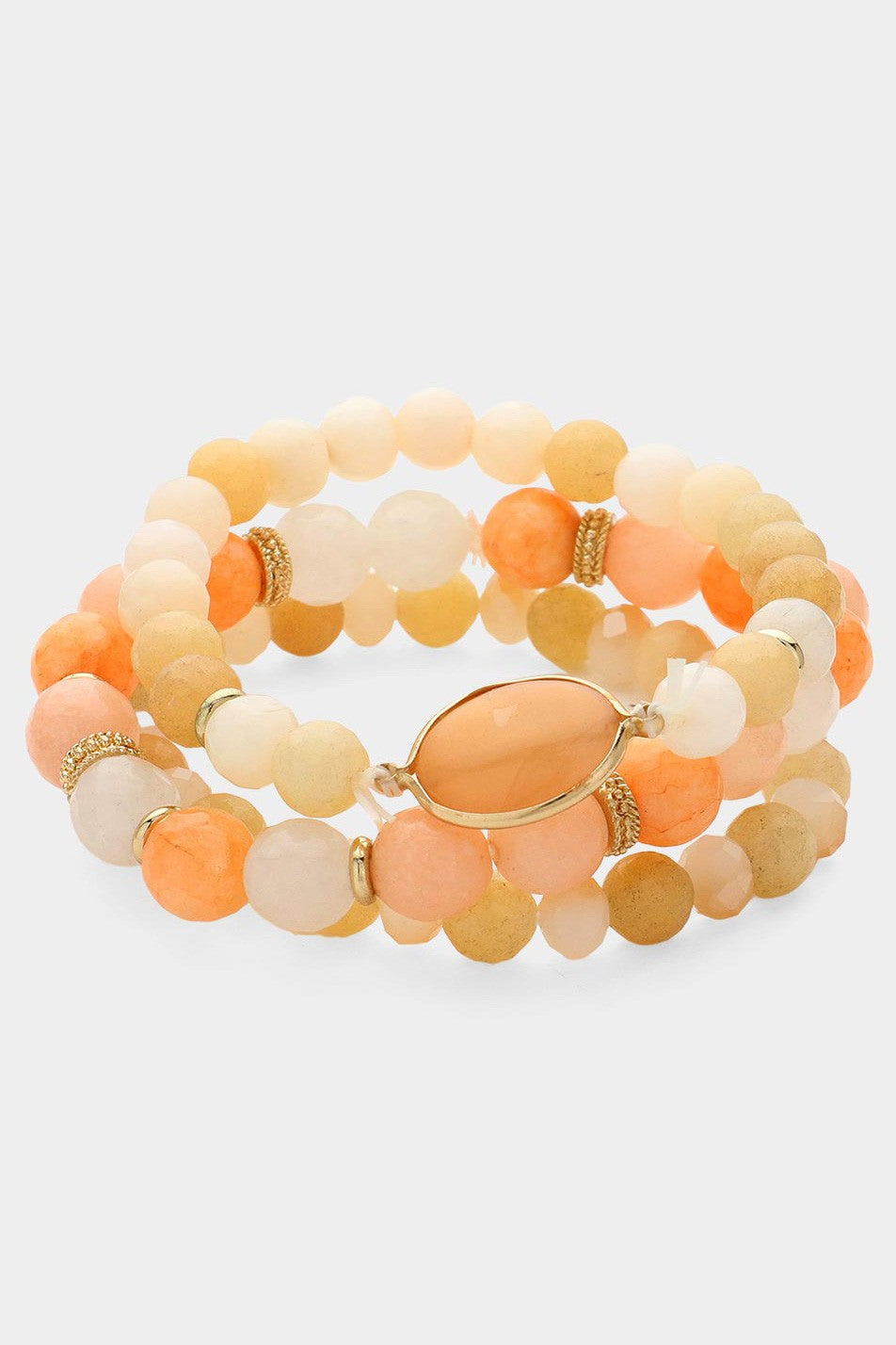 Earthy Stone Beaded Stretch Multi Layered Bracelets