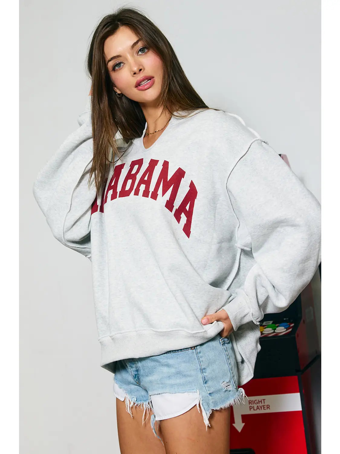 'Alabama/AL' Reversible Oversized Pullover