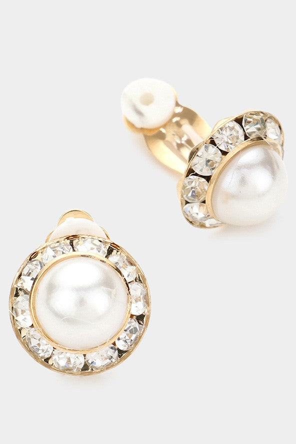 Pearl Clip On Earrings