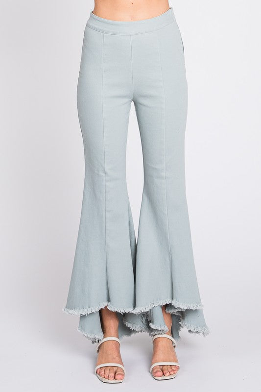 Stretch Denim Pintuck Pleated Jeans