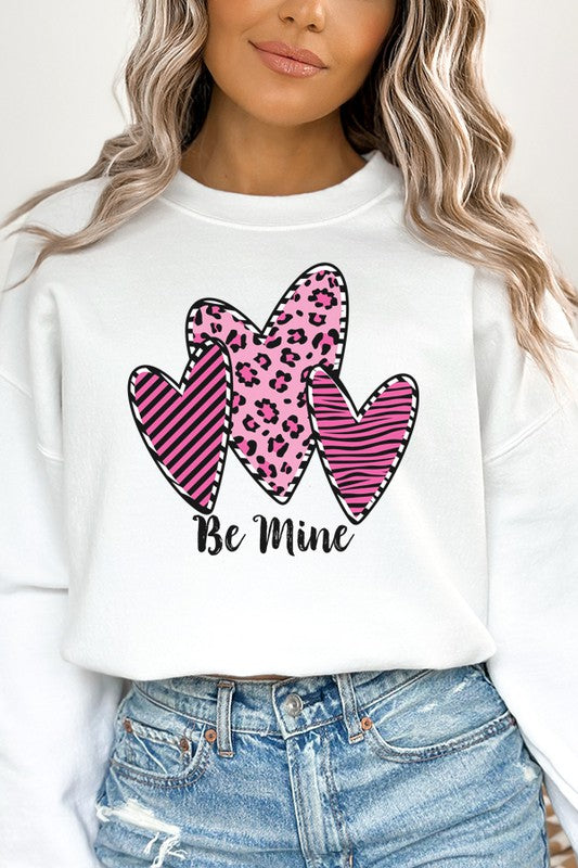 Valentine's Day Be Mine Pink Leopard Sweatshirt