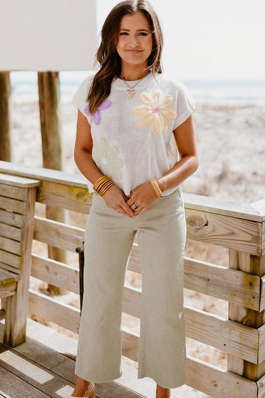 Floral Print Flower Short Sleeve Top