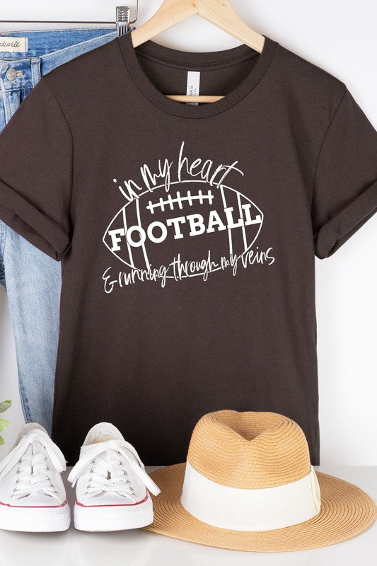 Football In My Heart Running Through Veins Tee