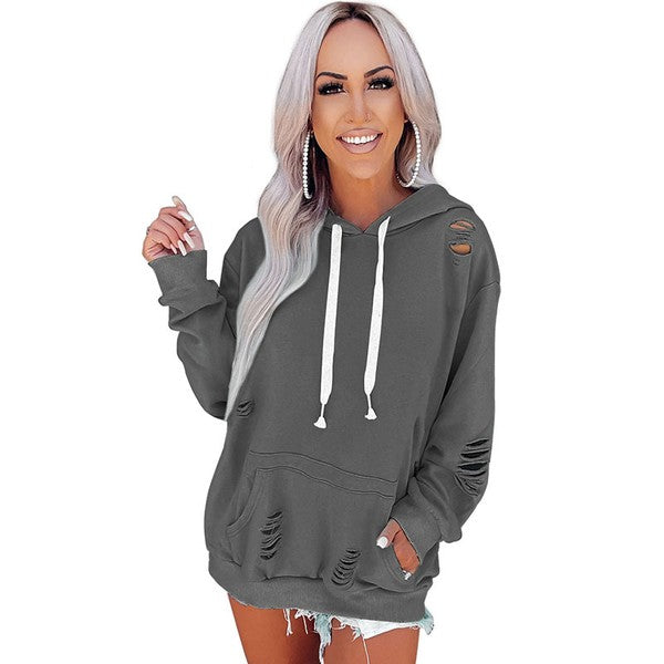 Women Hooded Sweatshirt with Kangaroo Pocket