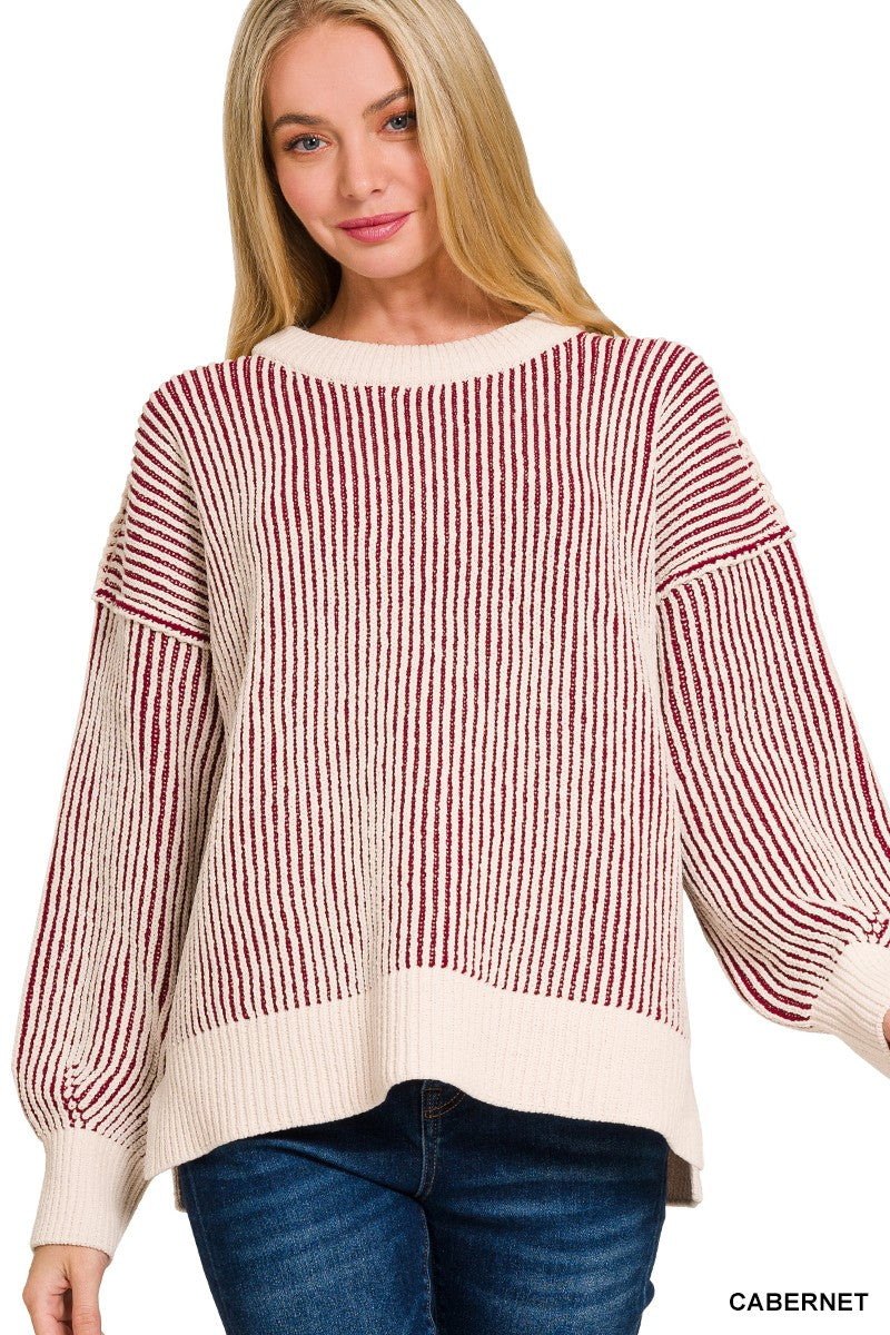 Two Tone Crewneck Sweater