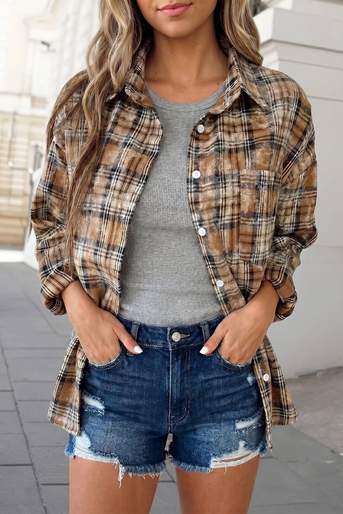 Western Plaid Long Sleeve Shirts