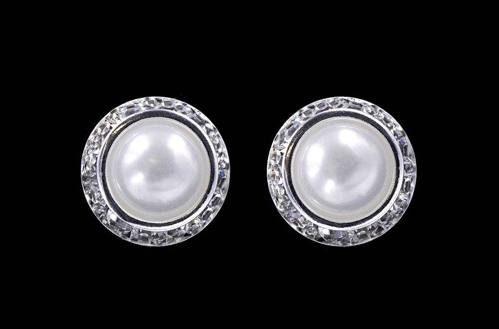 Rondel with Pearl Button Earrings