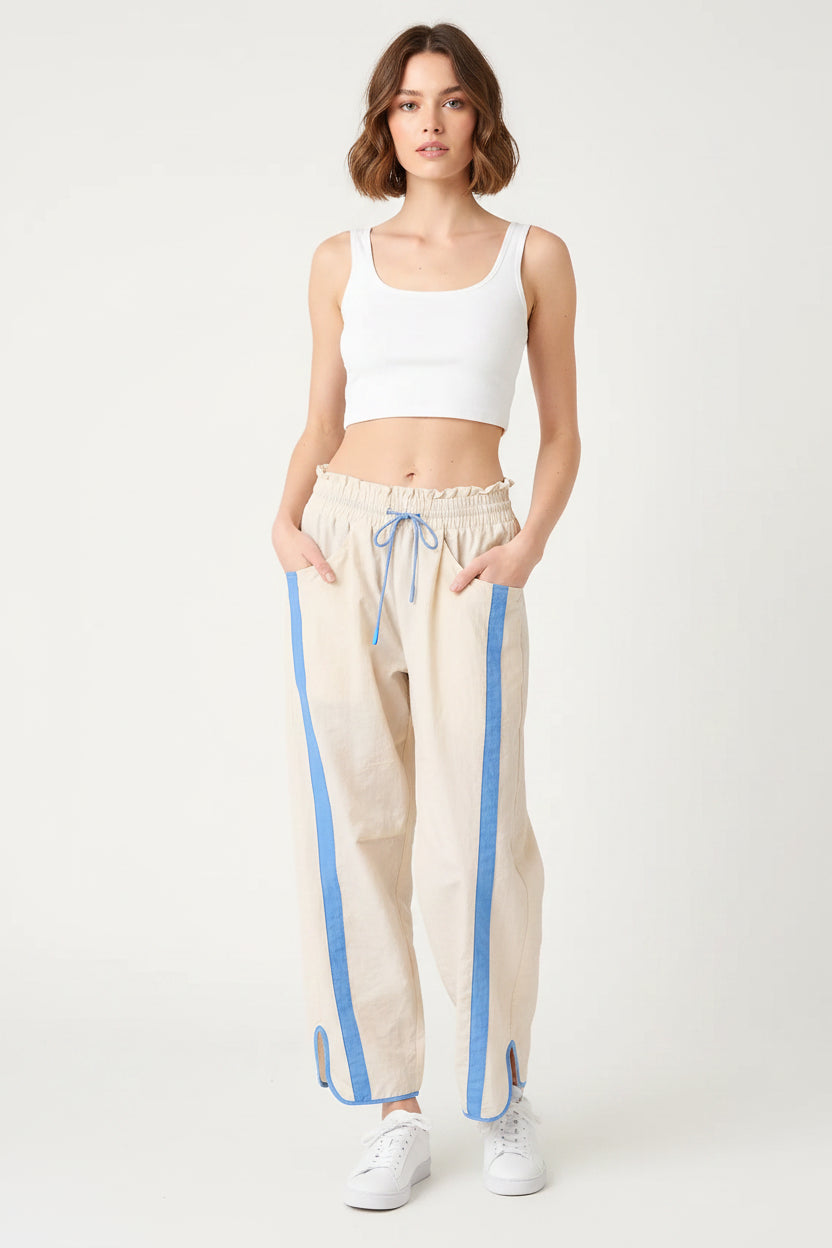 Barrel Leg Pants w/Piping