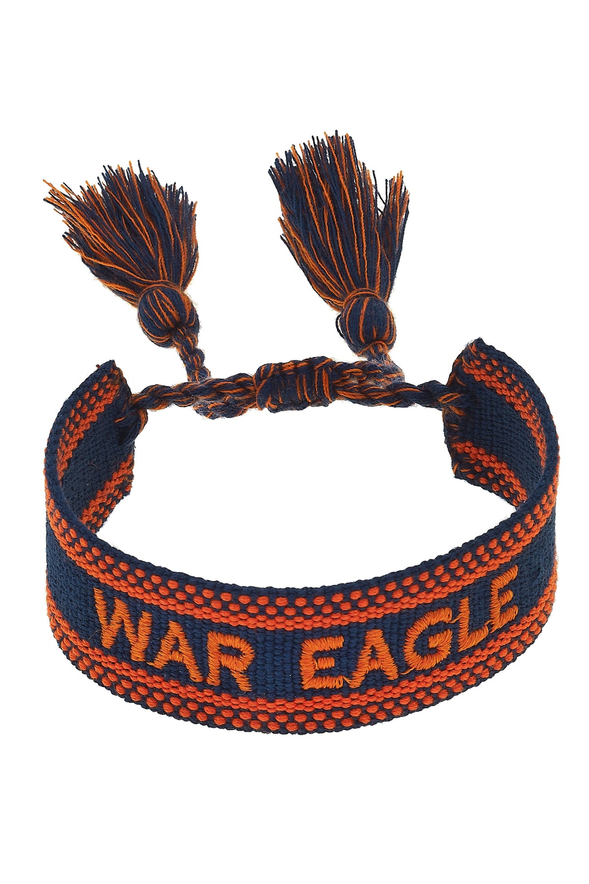Auburn Tigers Woven Tassel Bracelet in Orange