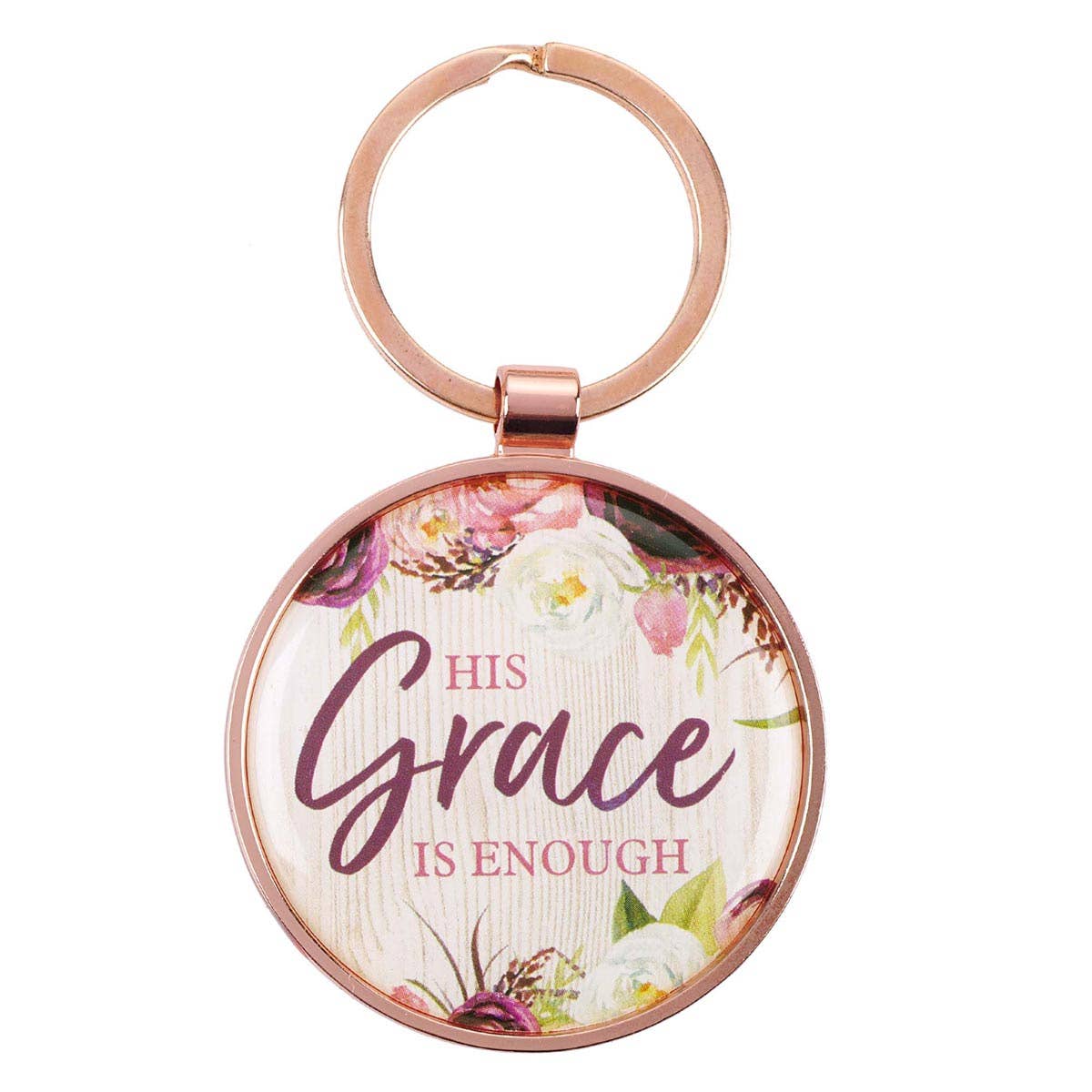 Keychain in Tin His Grace Is Enough 2 Cor. 12:9