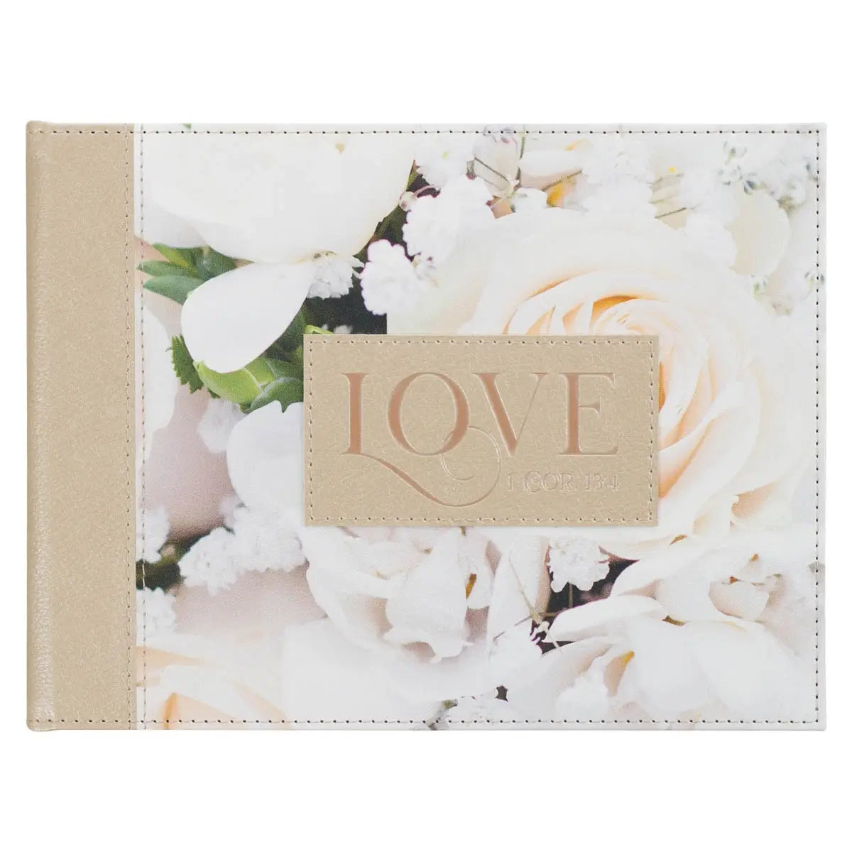 Ivory Faux Leather Guest Book