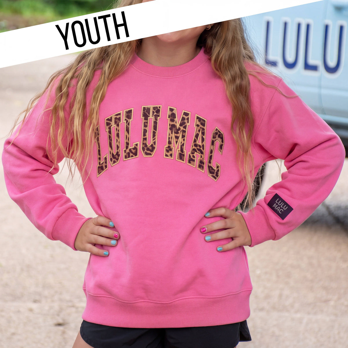 Lulu Mac Youth Sweatshirt- Bubblegum