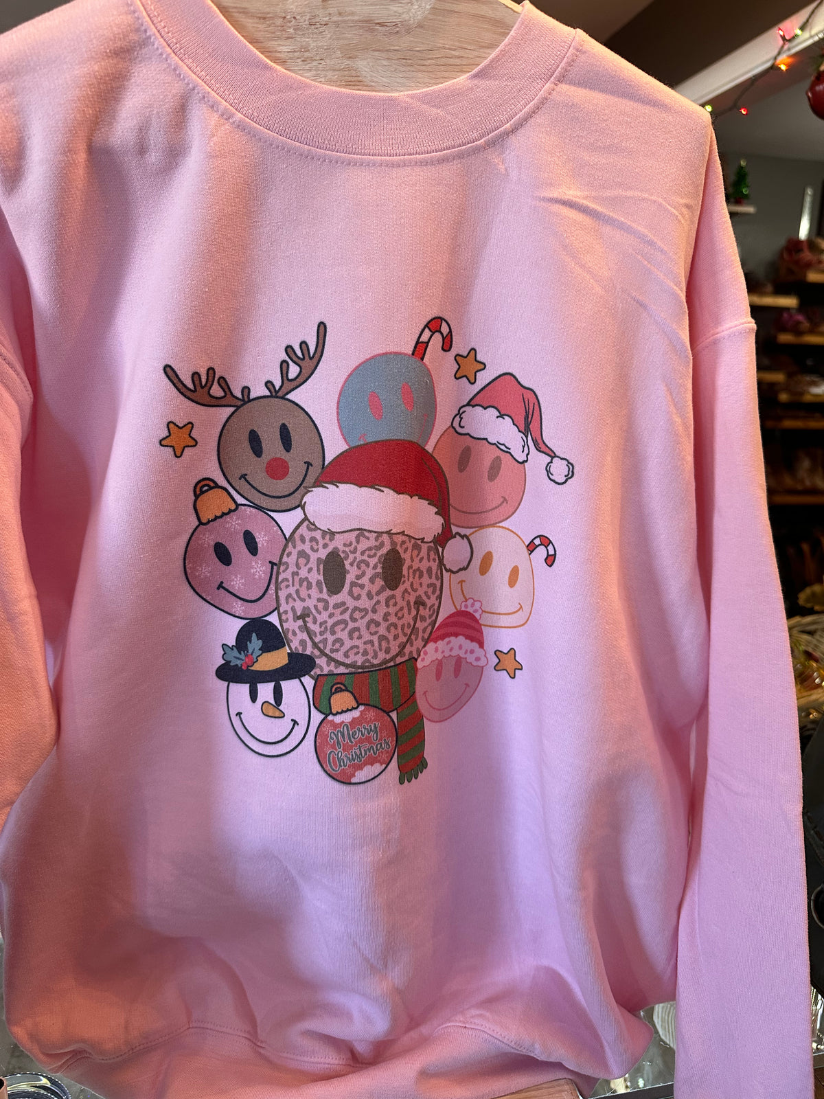 Merry Christmas Smiley Crewneck Sweatshirt