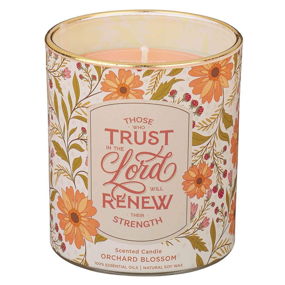Glass Candle Those Who Trust In The Lord Isa. 40:31