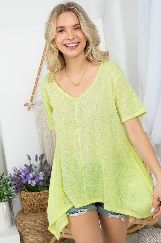 PLUS SOLID LOW GAUGE TUNIC TOP