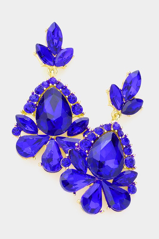 Marquise Crystal Statement Evening Earrings