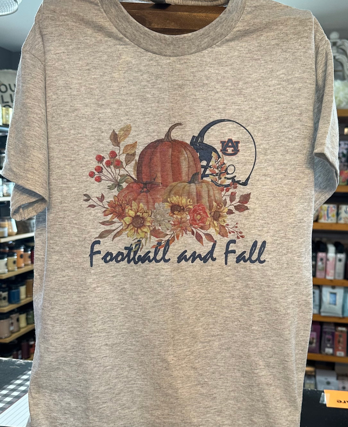 Auburn Football and Fall Graphic Top