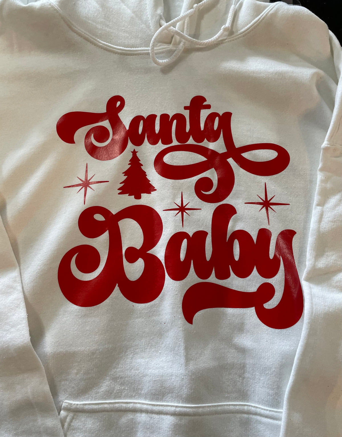 Santa Baby Vinyl Printed Hooded Sweatshirt