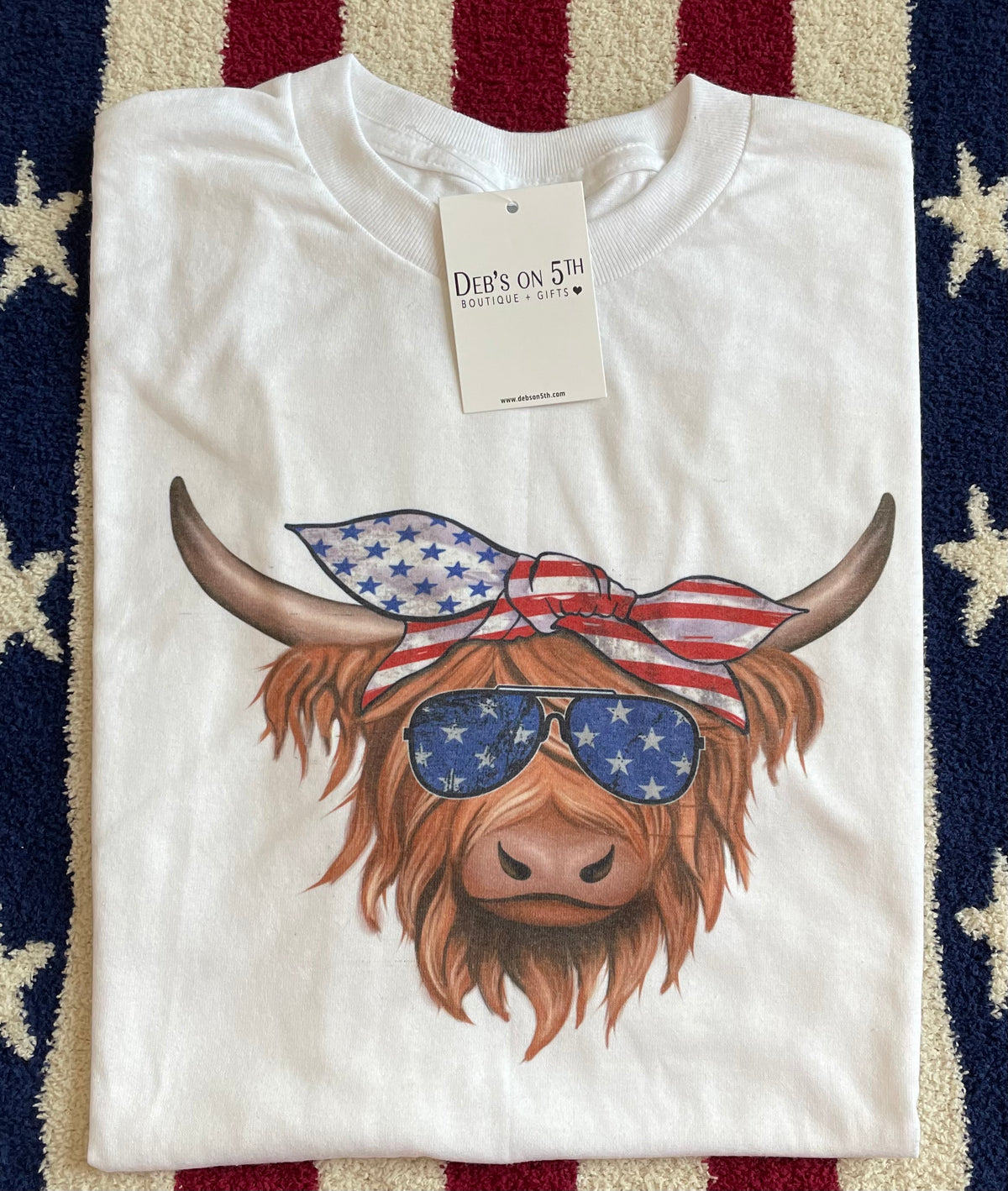 Highland Cow with Sunglasses Graphic Tee