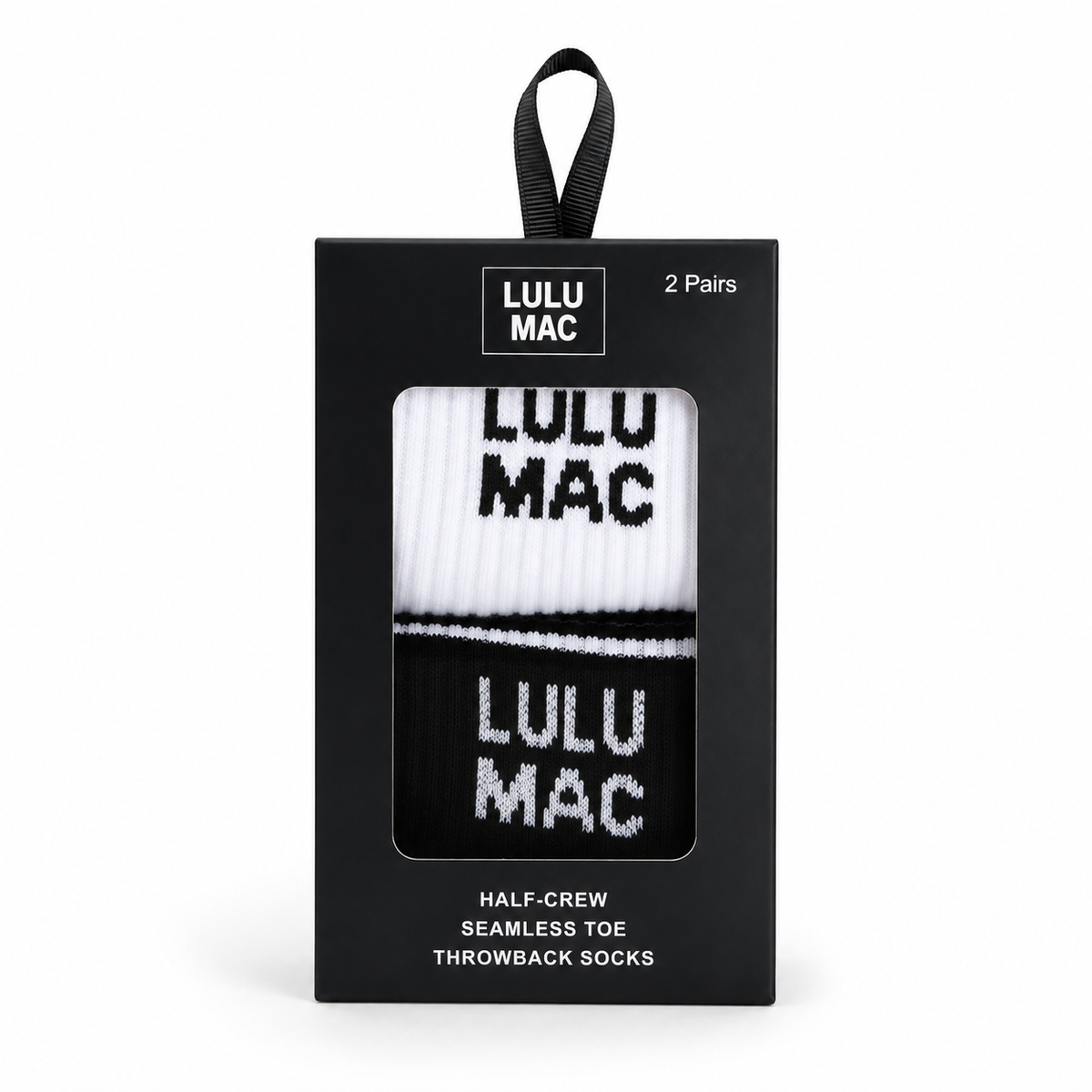 Lulu Mac Socks 2 Pair Box-  BLACK/BLACK
