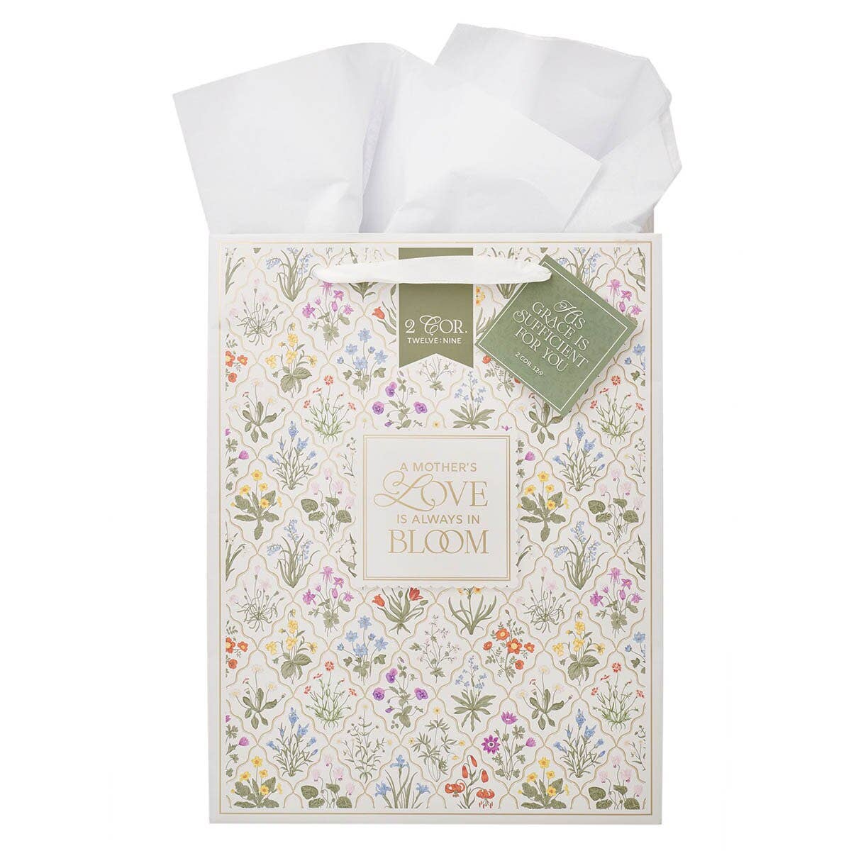 Gift Bag LG A Mother's Love Is Always In Bloom 2 Cor. 12:9