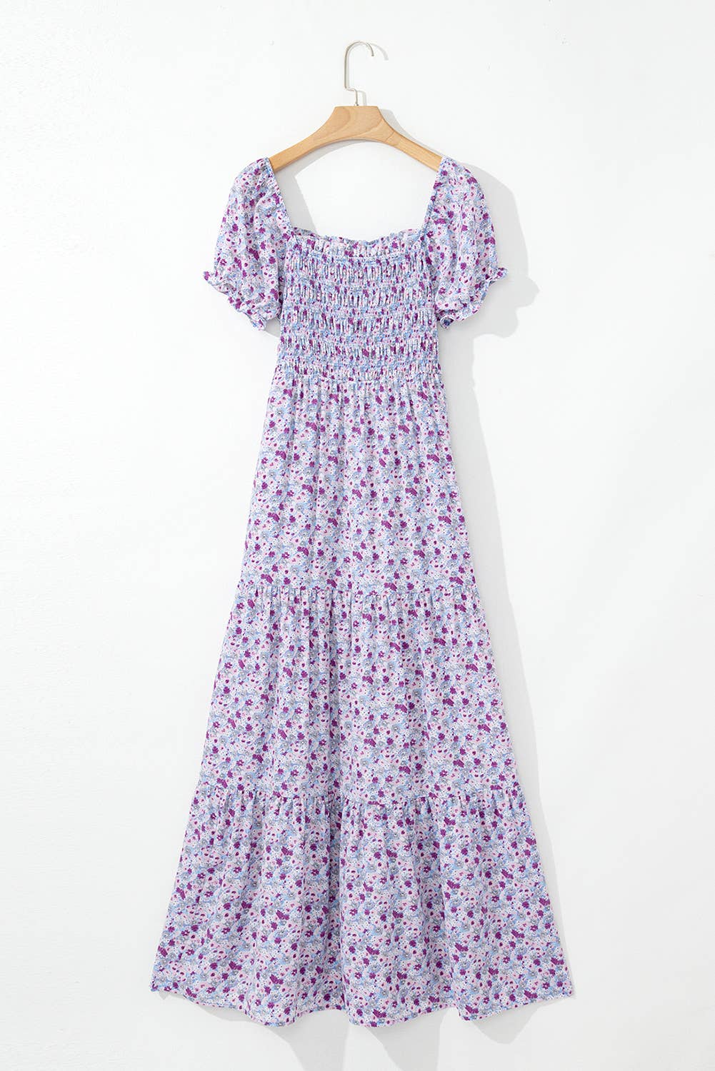 floral shirred maxi dress Petal and Pup Women's Domenica Shirred Long Sleeve Midi Dress