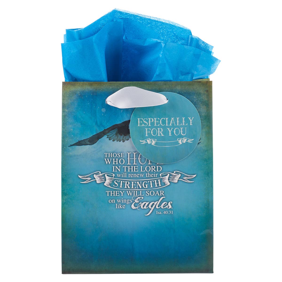 Gift Bag SM Blue On Wings Like Eagles Isa. 40:31