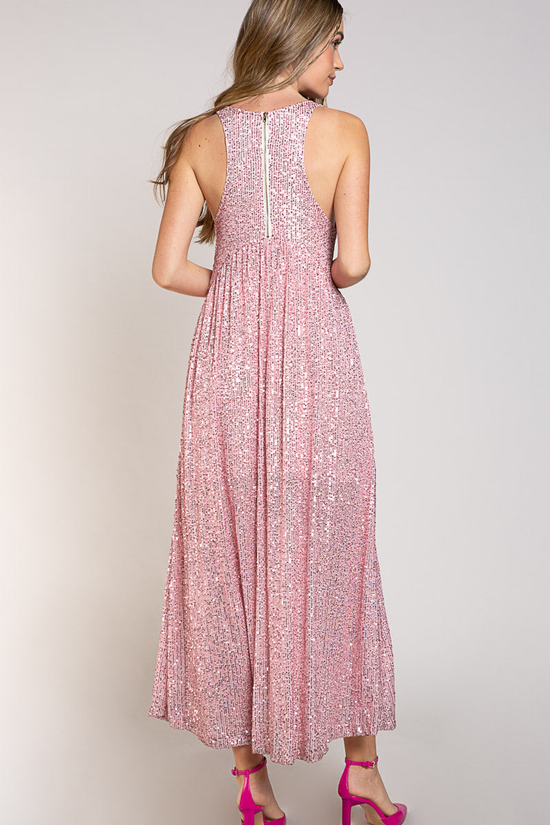 Sequin Sleeveless Relaxed Fit Dress