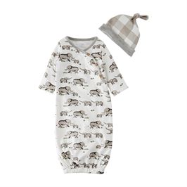 Elephant Gown and Hat Newborn Set