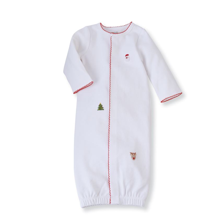 French Knot Christmas Sleep Gown with Santa Cap