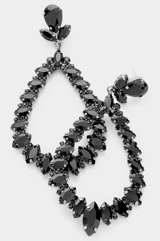 Marquise Crystal Statement Evening Earrings - Debs on 5th
