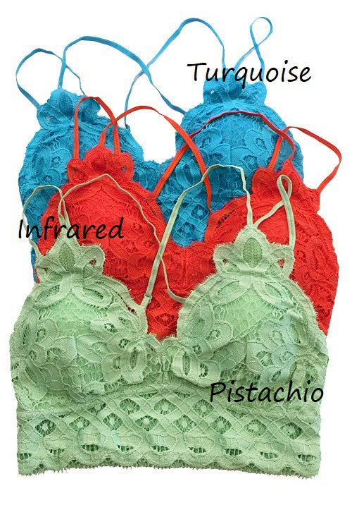Plus Size Crochet Lace Bralette with Bra Pads