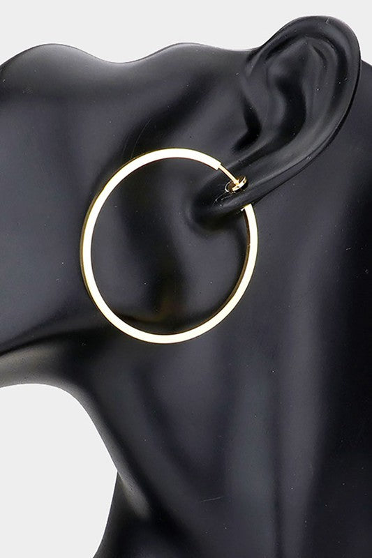Metal Hoop Clip on Earrings