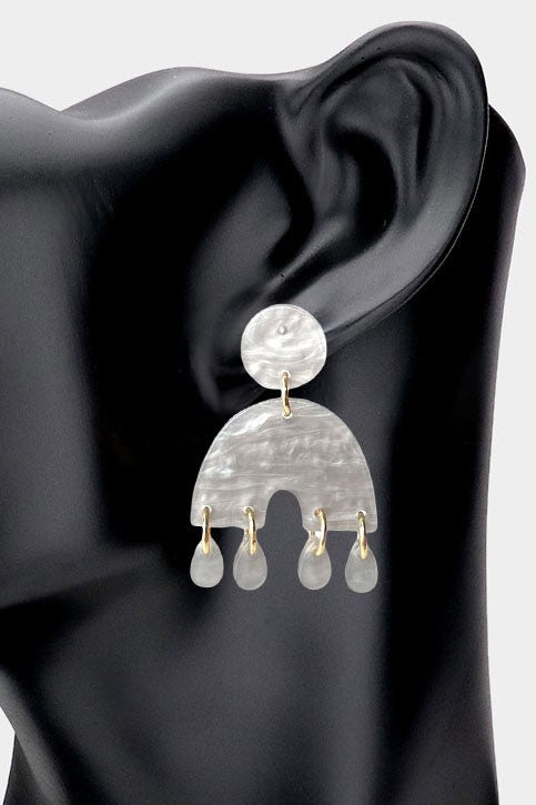 Abstract Celluloid Acetate Resin Link Earrings