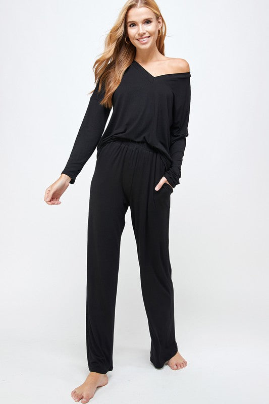 Lounge Wear Off Shoulder Top and Pants