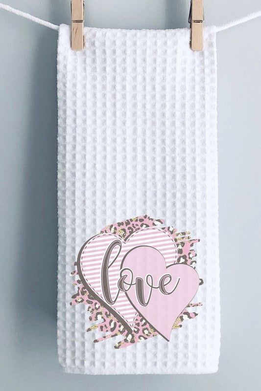 Soft Pink Heart Valentines Day Towel