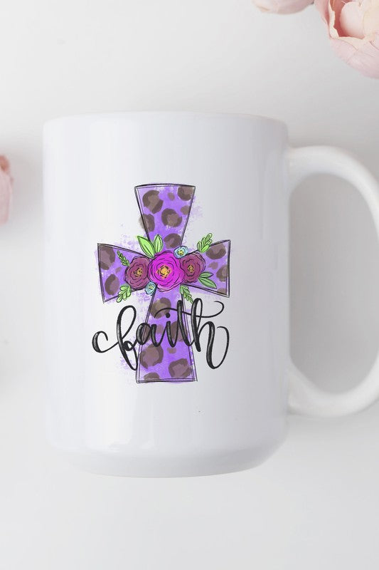 Taza de café de Pascua de fe púrpura