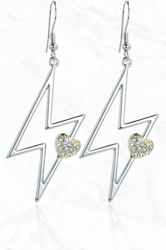 Luxury Lightning Pearl Heart Earrings