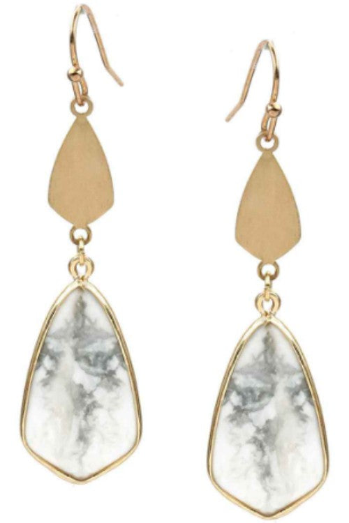 Semi Precious Stone Drop Earrings - Debs on 5th