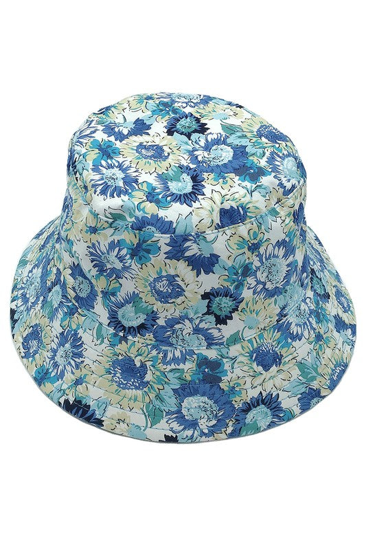 Sombrero de pescador impermeable reversible con estampado floral