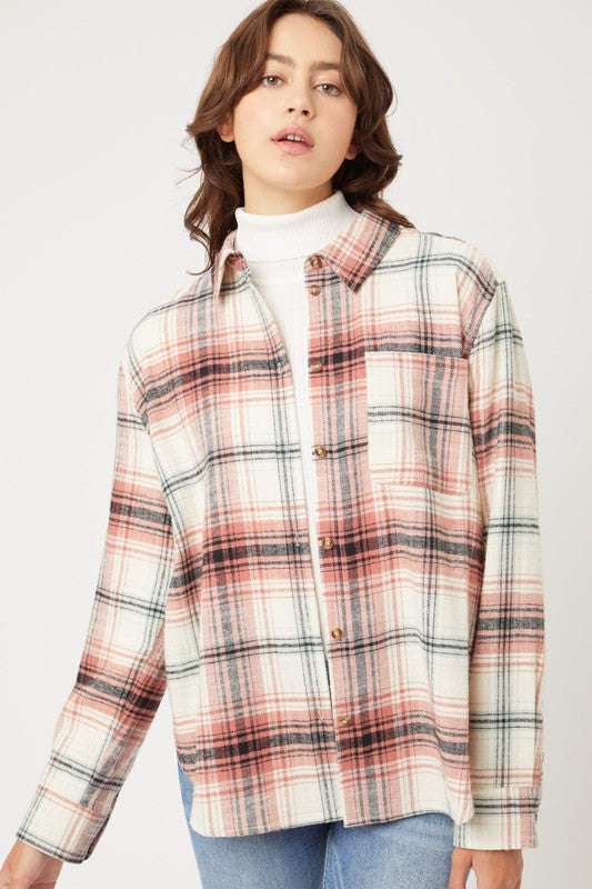 Plaid Casual Flannel Top